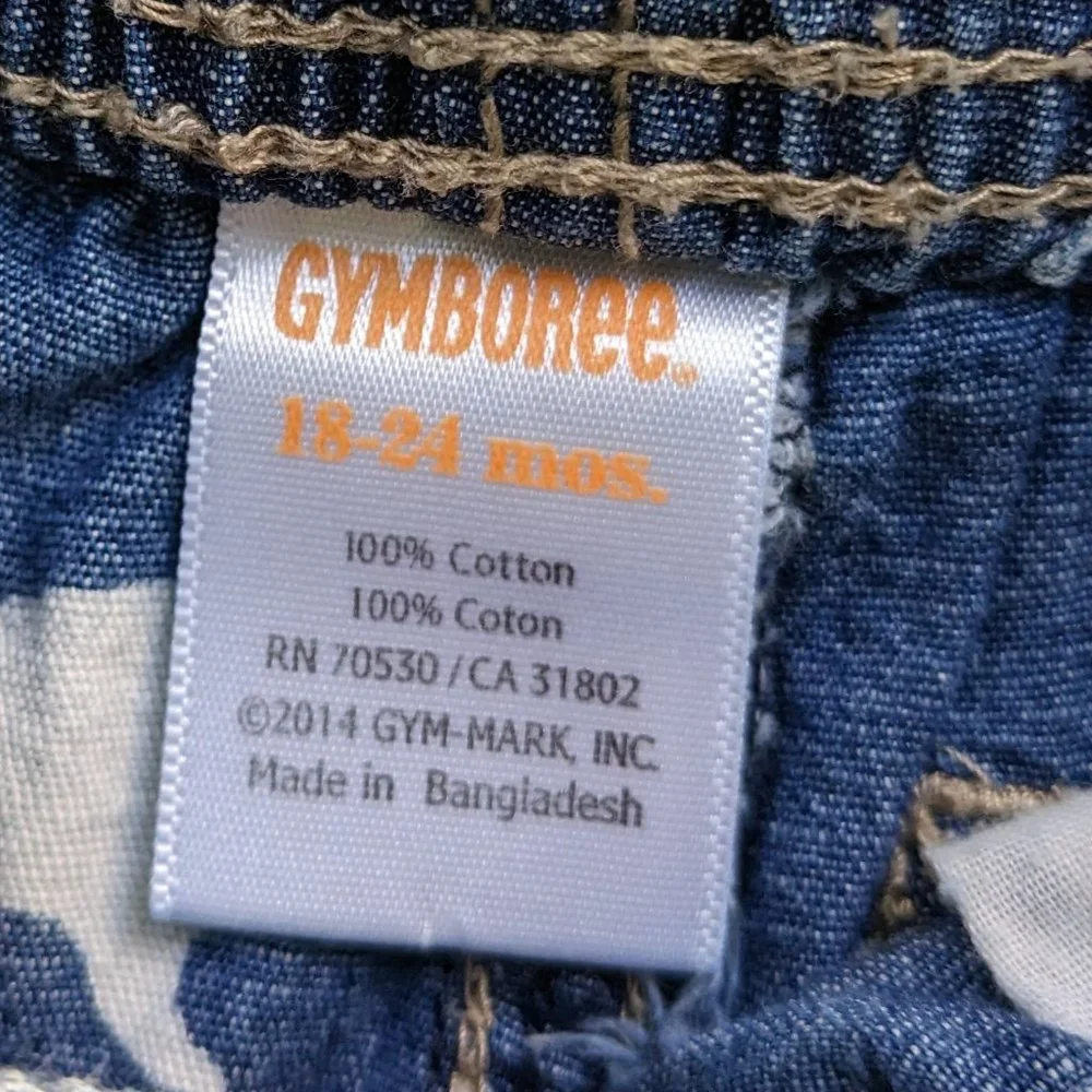 🛍️ BUNDLE ONLY |  Toddler Gymboree shark print jean pull on shorts 18-24m